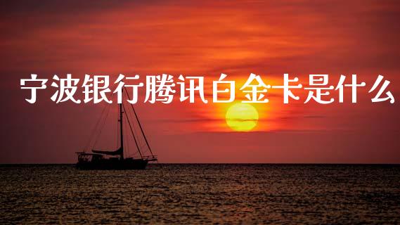 宁波银行腾讯白金卡是什么_https://wap.apzhendong.com_今日财经_第1张