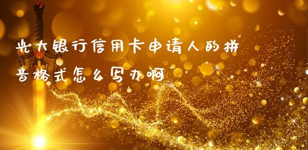 光大银行信用卡申请人的拼音格式怎么写办啊_https://wap.apzhendong.com_今日财经_第1张