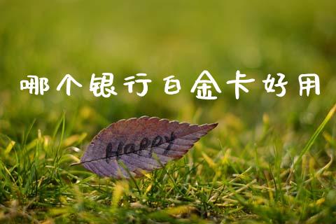 哪个银行白金卡好用_https://wap.apzhendong.com_投资理财_第1张