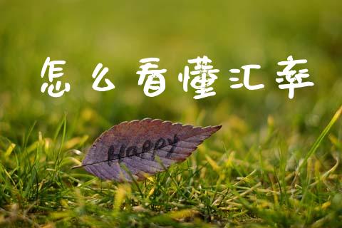 怎么看懂汇率_https://wap.apzhendong.com_投资理财_第1张
