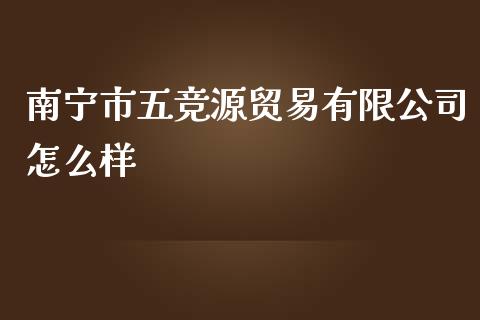 南宁市五竞源贸易有限公司怎么样_https://wap.apzhendong.com_美股行情_第1张