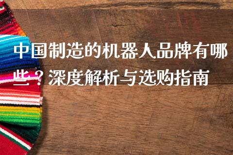 中国制造的机器人品牌有哪些？深度解析与选购指南_https://wap.apzhendong.com_今日财经_第1张