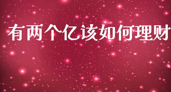 有两个亿该如何理财_https://wap.apzhendong.com_投资理财_第1张
