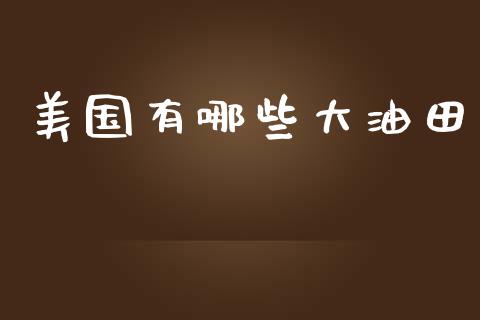 美国有哪些大油田_https://wap.apzhendong.com_投资理财_第1张