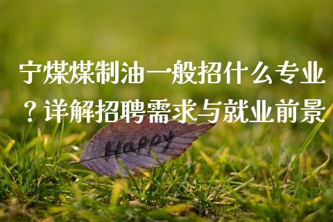 宁煤煤制油一般招什么专业？详解招聘需求与就业前景_https://wap.apzhendong.com_期货直播_第1张