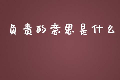 负责的意思是什么_https://wap.apzhendong.com_投资理财_第1张