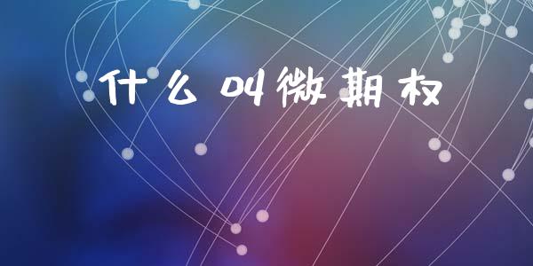 什么叫微期权_https://wap.apzhendong.com_今日财经_第1张