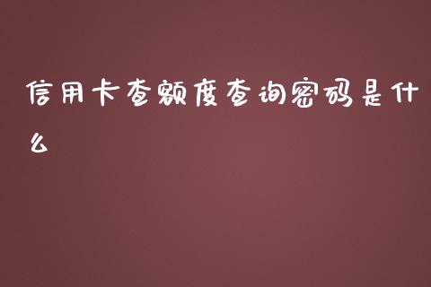 信用卡查额度查询密码是什么_https://wap.apzhendong.com_投资理财_第1张