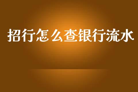 招行怎么查银行流水_https://wap.apzhendong.com_今日财经_第1张