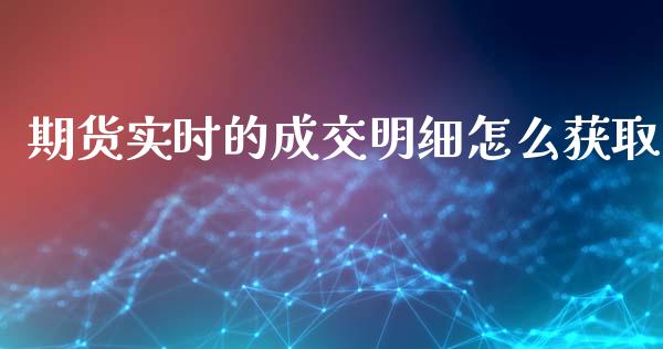 期货实时的成交明细怎么获取_https://wap.apzhendong.com_美股行情_第1张