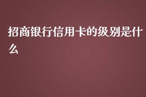 招商银行信用卡的级别是什么_https://wap.apzhendong.com_美股行情_第1张