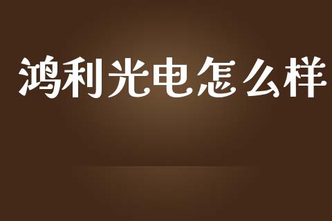 鸿利光电怎么样_https://wap.apzhendong.com_美股行情_第1张