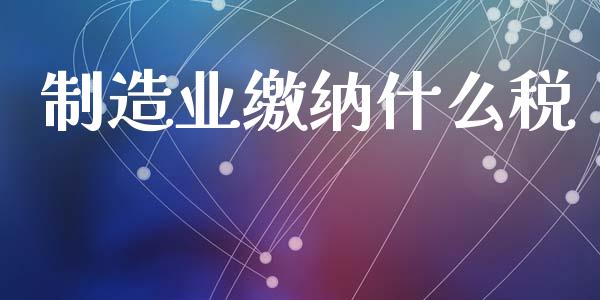 制造业缴纳什么税_https://wap.apzhendong.com_投资理财_第1张
