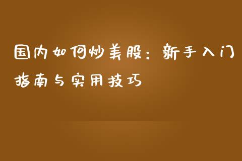 国内如何炒美股：新手入门指南与实用技巧_https://wap.apzhendong.com_期货直播_第1张