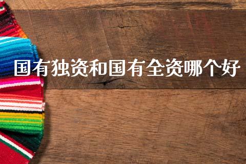 国有独资和国有全资哪个好_https://wap.apzhendong.com_今日财经_第1张