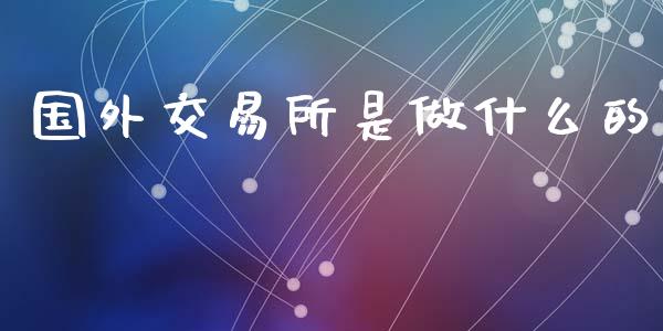 国外交易所是做什么的_https://wap.apzhendong.com_今日财经_第1张