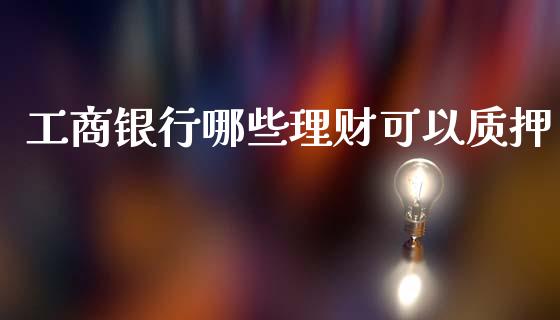 工商银行哪些理财可以质押_https://wap.apzhendong.com_期货直播_第1张