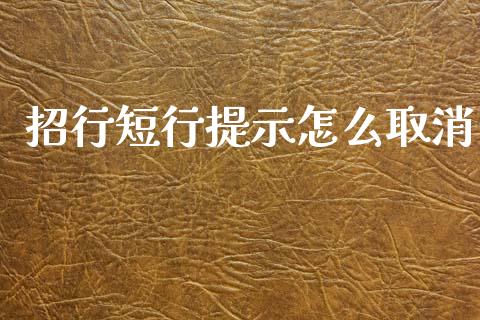 招行短行提示怎么取消_https://wap.apzhendong.com_美股行情_第1张