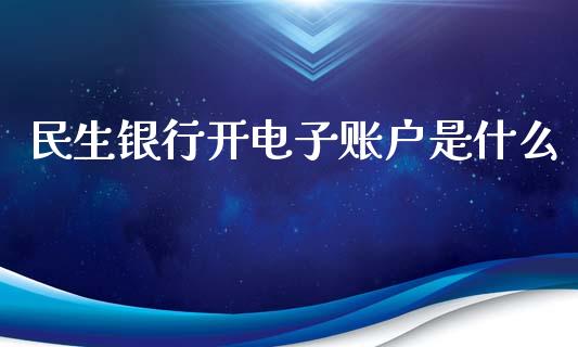 民生银行开电子账户是什么_https://wap.apzhendong.com_期货直播_第1张
