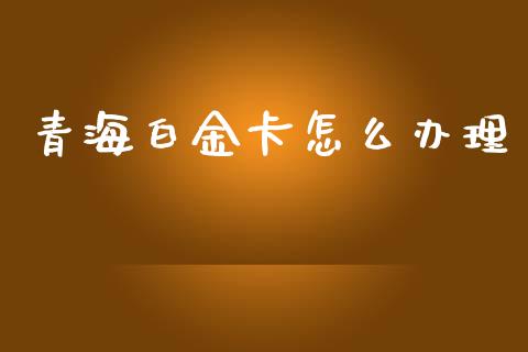 青海白金卡怎么办理_https://wap.apzhendong.com_美股行情_第1张