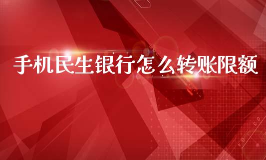 手机民生银行怎么转账限额_https://wap.apzhendong.com_期货直播_第1张