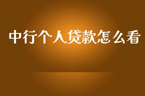 中行个人贷款怎么看_https://wap.apzhendong.com_美股行情_第1张