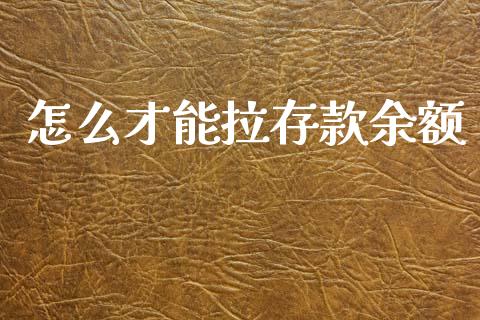 怎么才能拉存款余额_https://wap.apzhendong.com_美股行情_第1张