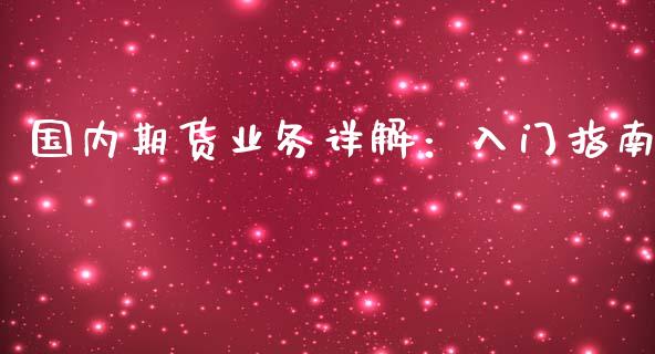 国内期货业务详解：入门指南_https://wap.apzhendong.com_今日财经_第1张