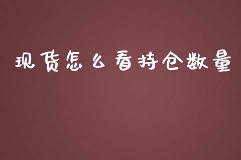 现货怎么看持仓数量_https://wap.apzhendong.com_投资理财_第1张