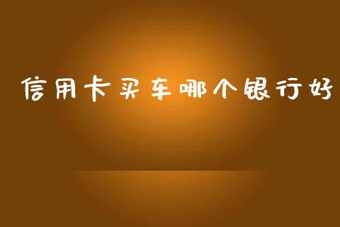 信用卡买车哪个银行好_https://wap.apzhendong.com_今日财经_第1张