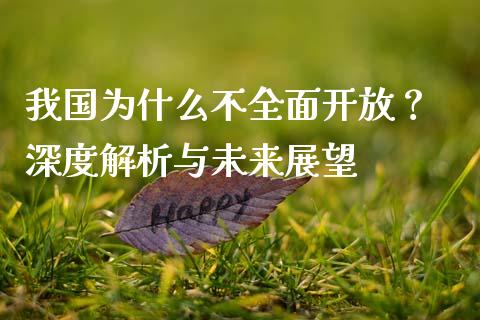 我国为什么不全面开放？ 深度解析与未来展望_https://wap.apzhendong.com_期货直播_第1张